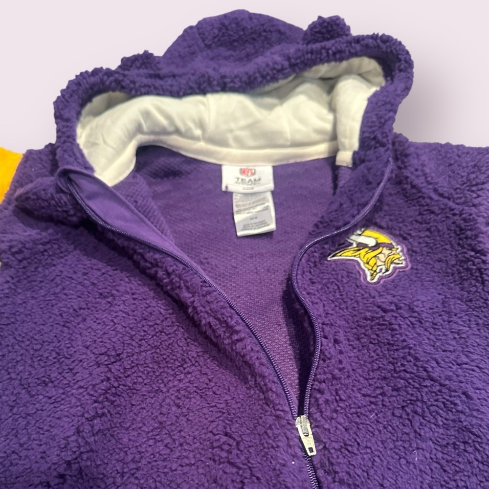 NWT NFL Team Minnesota Vikings Football Fleece Zip Up Footies Sz Newborn - Picture 5 of 8